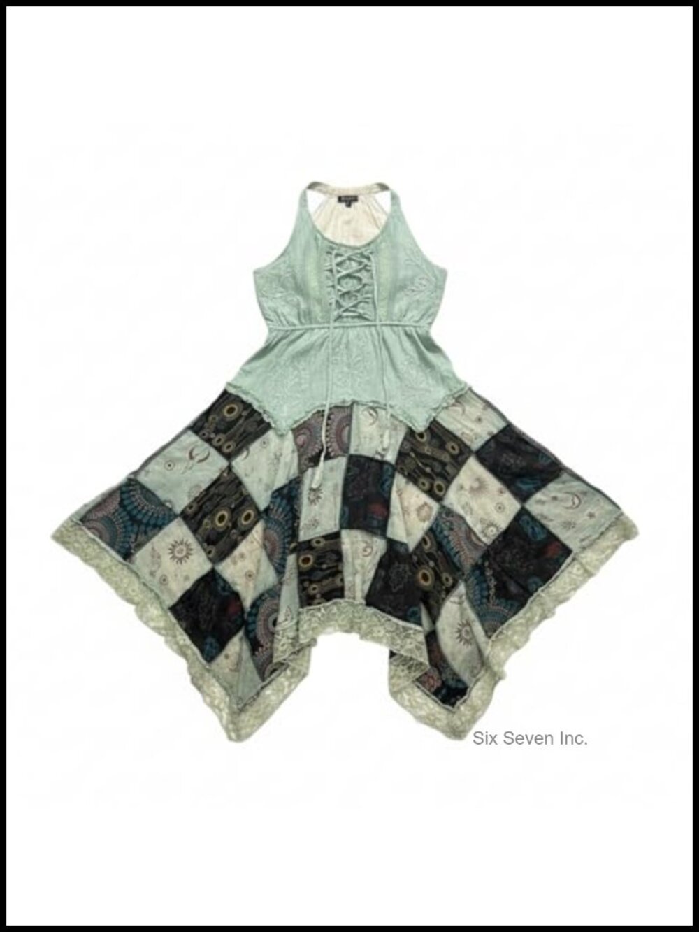 Boho Hippie Festival Summer Dress Sleeveless 100% Cotton A-Line Midi